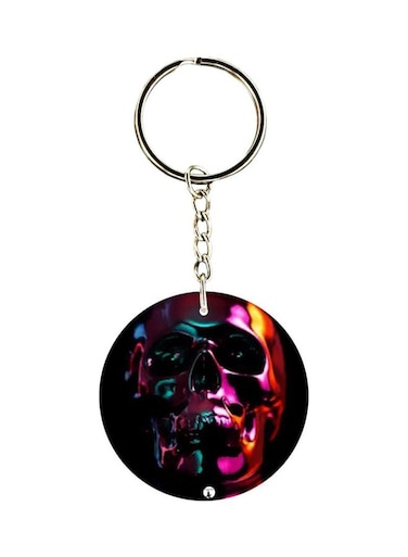 Skull Printed Double Sided Keychain