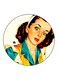 Vintage Art Printed Fridge Magnet Round Multicolour