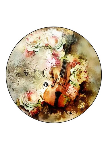 Violin Printed Fridge Magnet Multicolour
