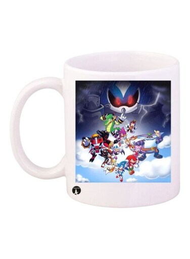 Sonic Printed Coffee Mug White/Blue/Red