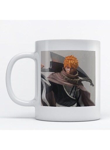 Anime Printed Mug White/Grey/Brown