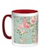 Open Roses Printed Coffee Mug Red/White/Blue 11ounce