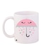 Umbrella Printed Ceramic Coffee Mug White/Pink/Grey 11ounce