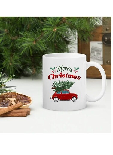 Merry Christmas 11oz Ceramic Coffee Mug - Insulated, Reusable with Handle - Perfect Gift for Friends, Family, Coworkers - Festive Xmas Designs