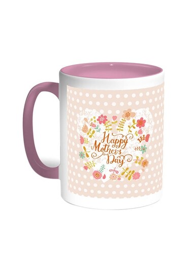 Happy Mother's Day Printed Coffee Mug Pink/White 11ounce