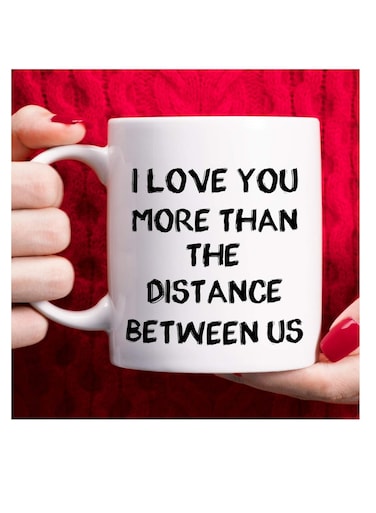 Fathers Mothers Day Gifts for Mom Dad Birthday Gifts from Daughter Son - Grandma Dad Mom Gifts for Christmas Presents, Funny Coffee Mugs, I Love You More Than the Distance 11oz