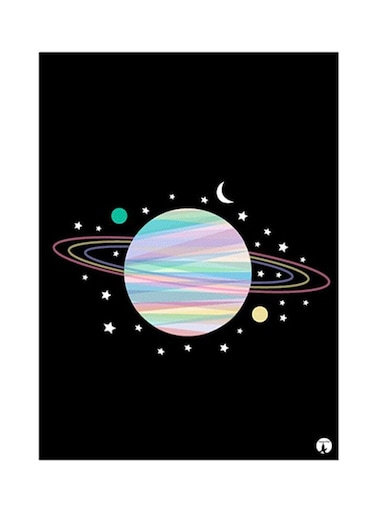 Planet Metal Plate Poster Multicolour 15x20centimeter