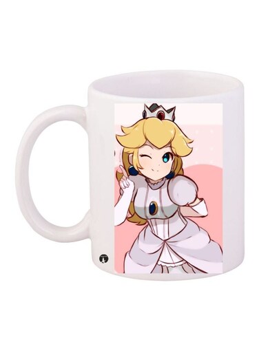 Queen Printed Coffee Mug White/Pink/Beige