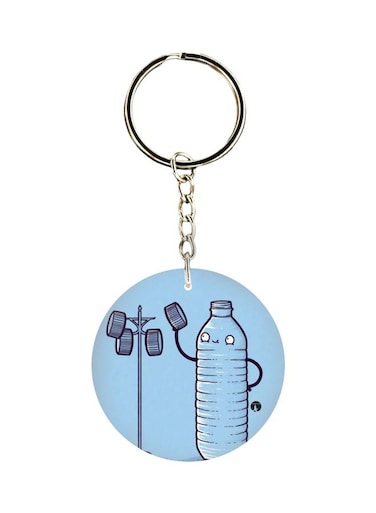 Bottle Printed Single Sided Keychain