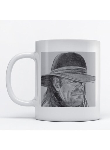 The Undertaker Sketch Printed Coffee Mug White/Grey 9.2x7.7cm