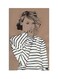 Printed Fridge Magnet Black/White/Brown 8.5x0.4x5.5cm