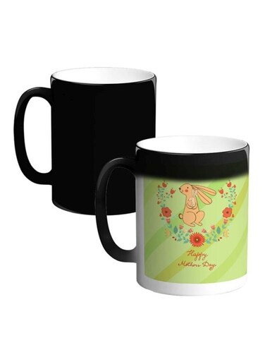 Happy Mother Day Printed Magic Coffee Mug Green/Red/Beige 12ounce