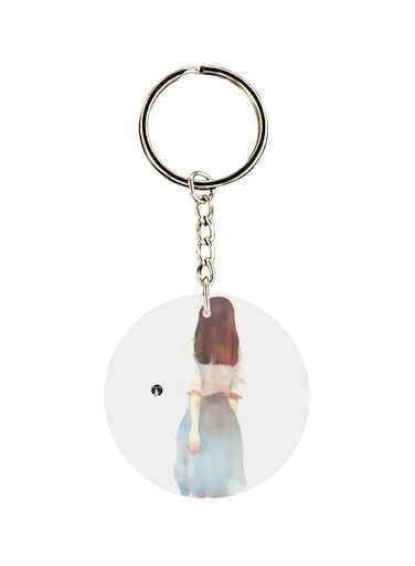 Girl Cartoon Printed Keychain