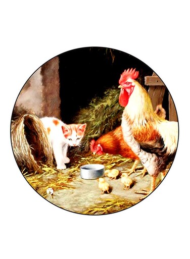Vintage Art Printed Fridge Magnet Multicolour