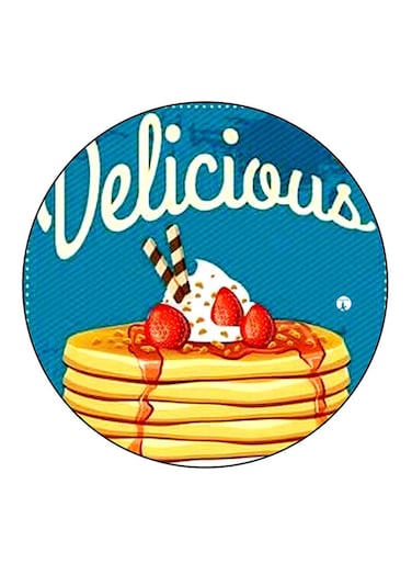 Food Printed Fridge Magnet Round Multicolour