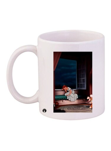 Cartoon Girl Printed Coffee Mug White/Black/Beige