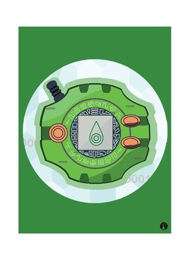 Metal Plate Of The Anime Digimon Poster Green/White