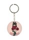 Person Holding Flower Printed Double Sided Keychain