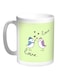 Love Birds Printed Coffee Mug Light Green/White 11ounce