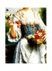 Rose Themed Metallic Plate White/Blue/Red 20x15cm