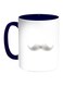 Mustache Printed Coffee Mug Blue/White/Grey