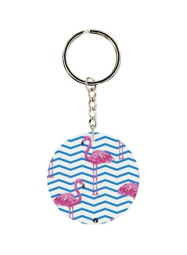 Flamingo Printed Single Sided Keychain