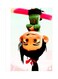 Cartoon Themed Decorative Metallic Plate White/Black/Green 20x15cm