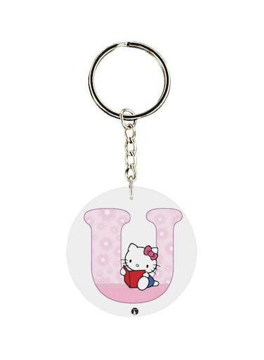 Hello Kitty Letter U Printed Keychain