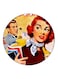 Cartoon Character Printed Fridge Magnet Red/Yellow/Brown 5.5cm
