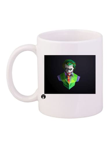 Joker Printed Coffee Mug White Black Green 11 ounce