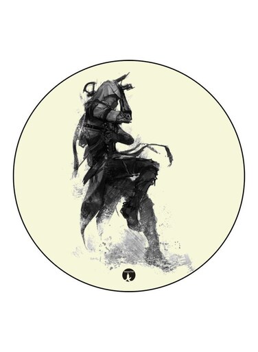 Knight Printed Fridge Magnet Beige/Black 5.5cm
