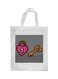 Lock And Key Printed Shopping Bag White/Black