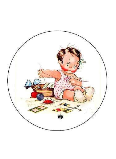 Vintage Art Printed Fridge Magnet Multicolour 5.5 x 5.5cm