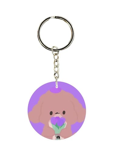 Cartoon Printed Double Sided Keychain