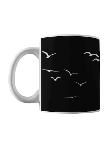 Birds Printed Mug White/Black