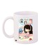 Anime Girl Printed Ceramic Coffee Mug White/Beige/Pink 11ounce