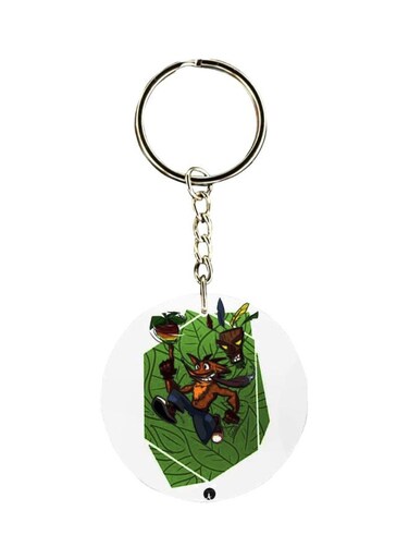 Video Game Crash Printed Keychain