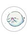 Cartoon Printed Fridge Magnet White/Blue/Black 5.5cm
