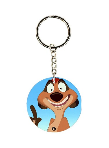 Disney Character Printed Keychain Blue/Brown