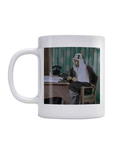 King Faisal Printed Ceramic Mug White/Green/Brown