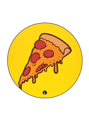 Pizza Printed Fridge Magnet Round Multicolour