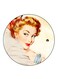 Vintage Art Printed Fridge Magnet Round Multicolour