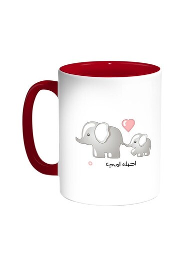 I Love My Mother Printed Coffee Mug Red/White 11ounce