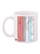 Stripes Printed Coffee Mug White/Orange/Grey 11ounce