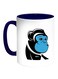 Cartoon Drawings Monkey Printed Coffee Mug White/Blue 11ounce