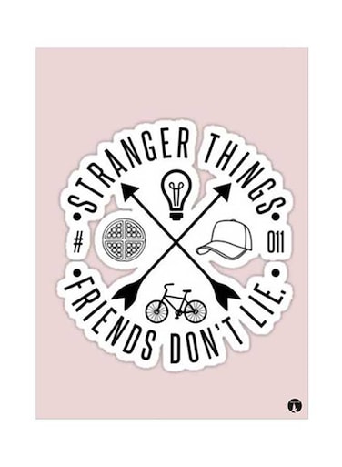 Stranger Things Metal Plate Poster Pink/White/Black 15 x 20cm