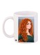 Cartoon Girl Printed Coffee Mug White/Grey/Orange