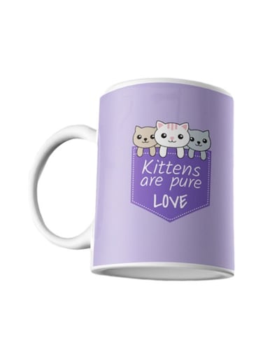 Ceramic Printed Mug Purple/White 350ml
