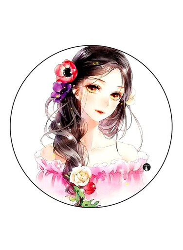 Girl Printed Fridge Magnet Multicolour