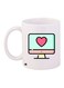 Heart Printed Coffee Mug White/Blue/Pink 11ounce